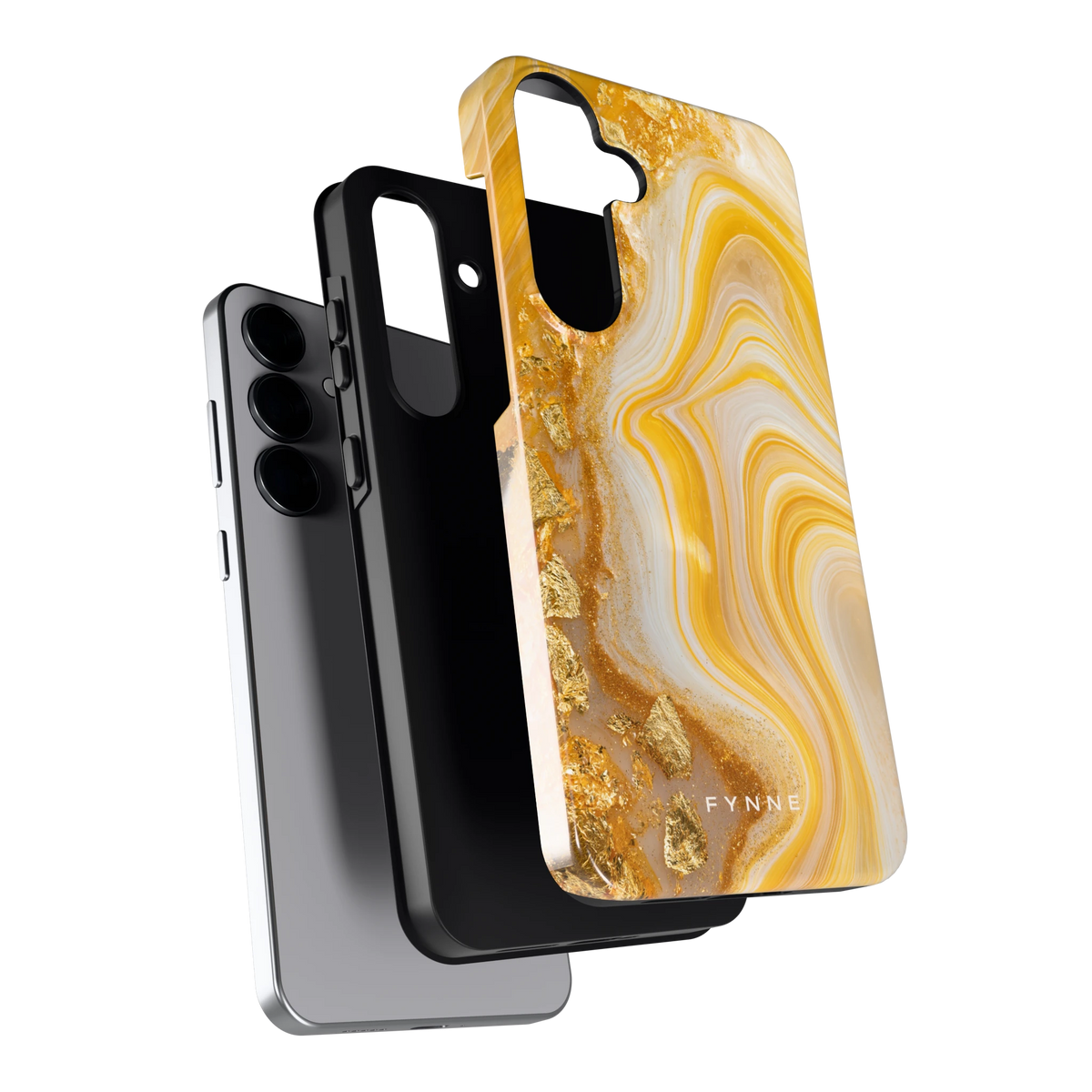 Gouden Marmerswirl hoesje voor Galaxy S25+, los van de telefoon