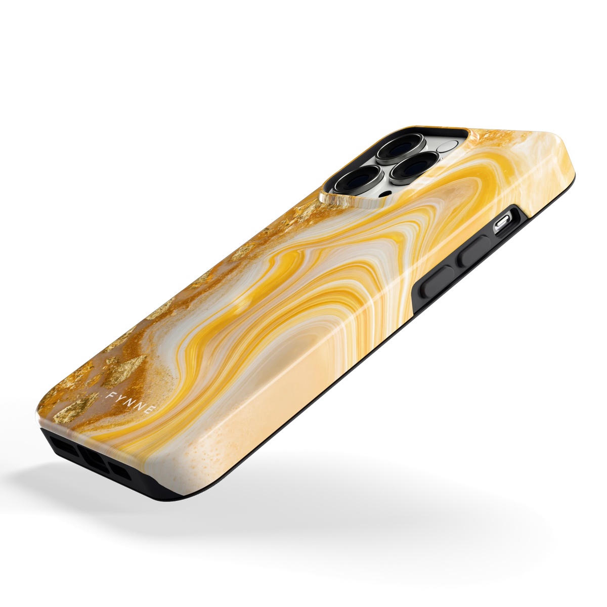 Gouden Marmerswirl hoesje voor iPhone 13 Pro, schuin
