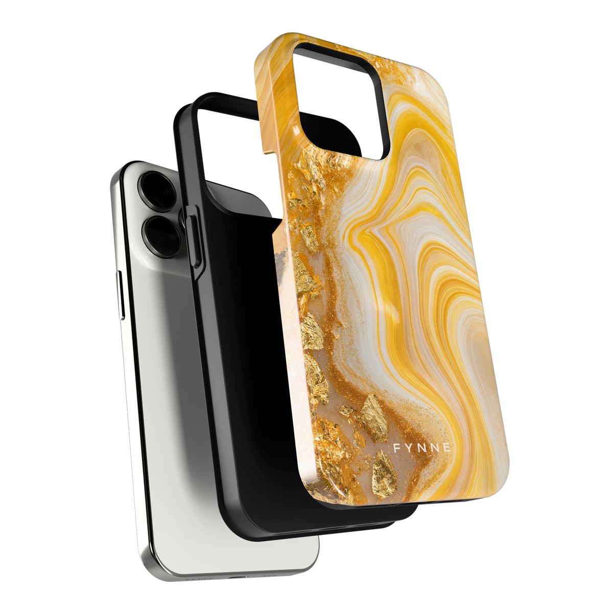 Gouden Marmerswirl hoesje voor iPhone 13 Pro, los van de telefoon