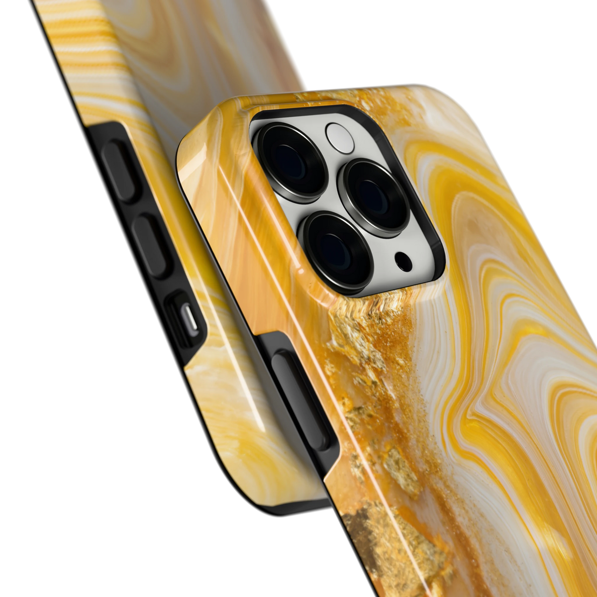 Gouden Marmerswirl hoesje voor iPhone 13 Pro, close-up