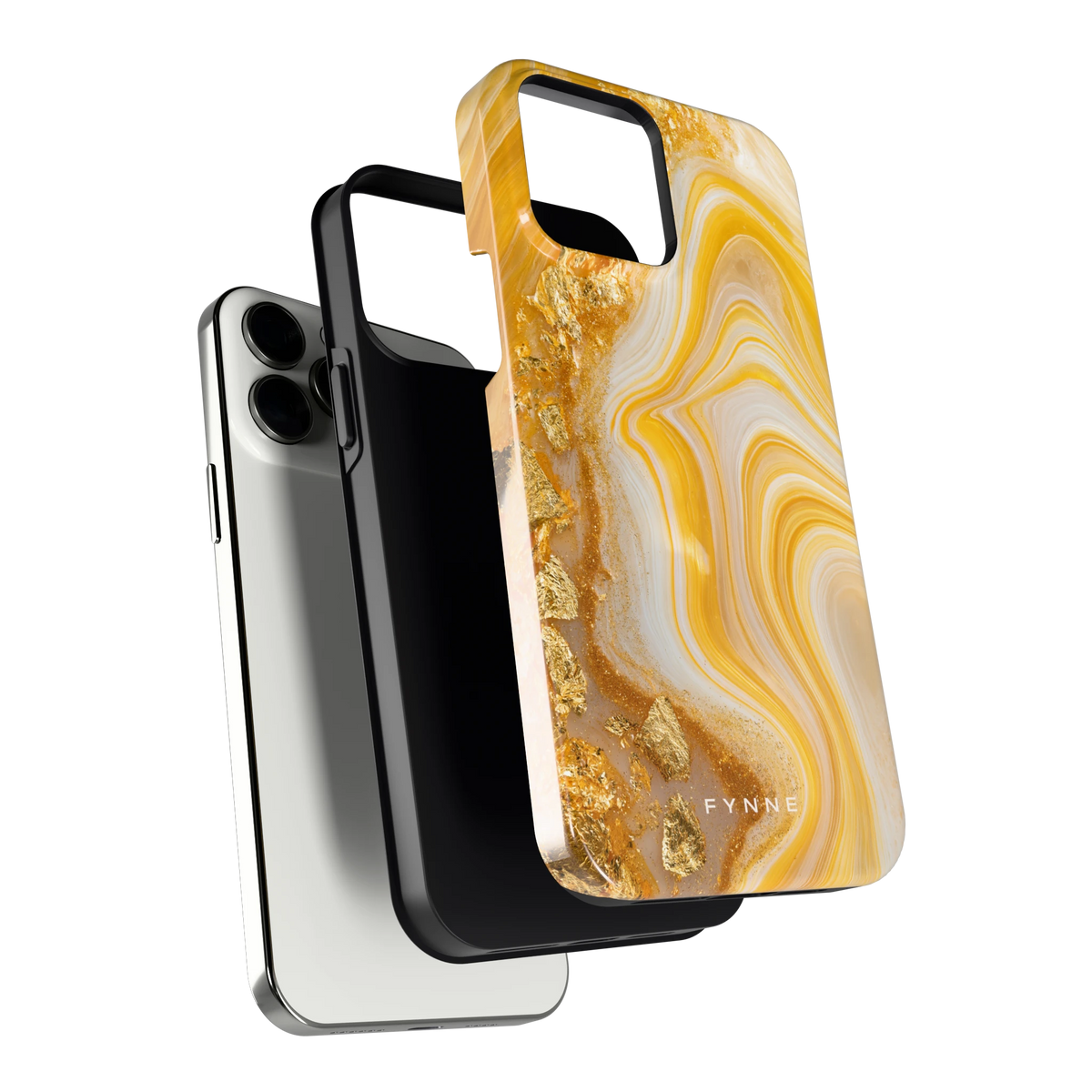 Gouden Marmerswirl hoesje voor iPhone 13 Pro Max, los van de telefoon