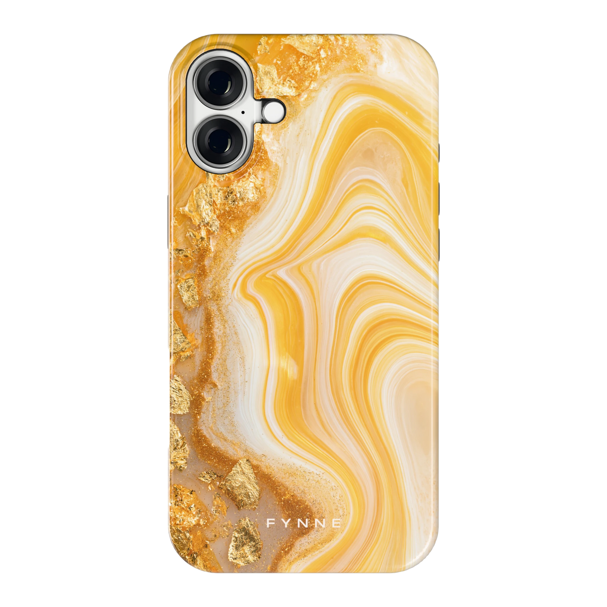Gouden Marmerswirl hoesje voor iPhone 16 Plus, achterkant