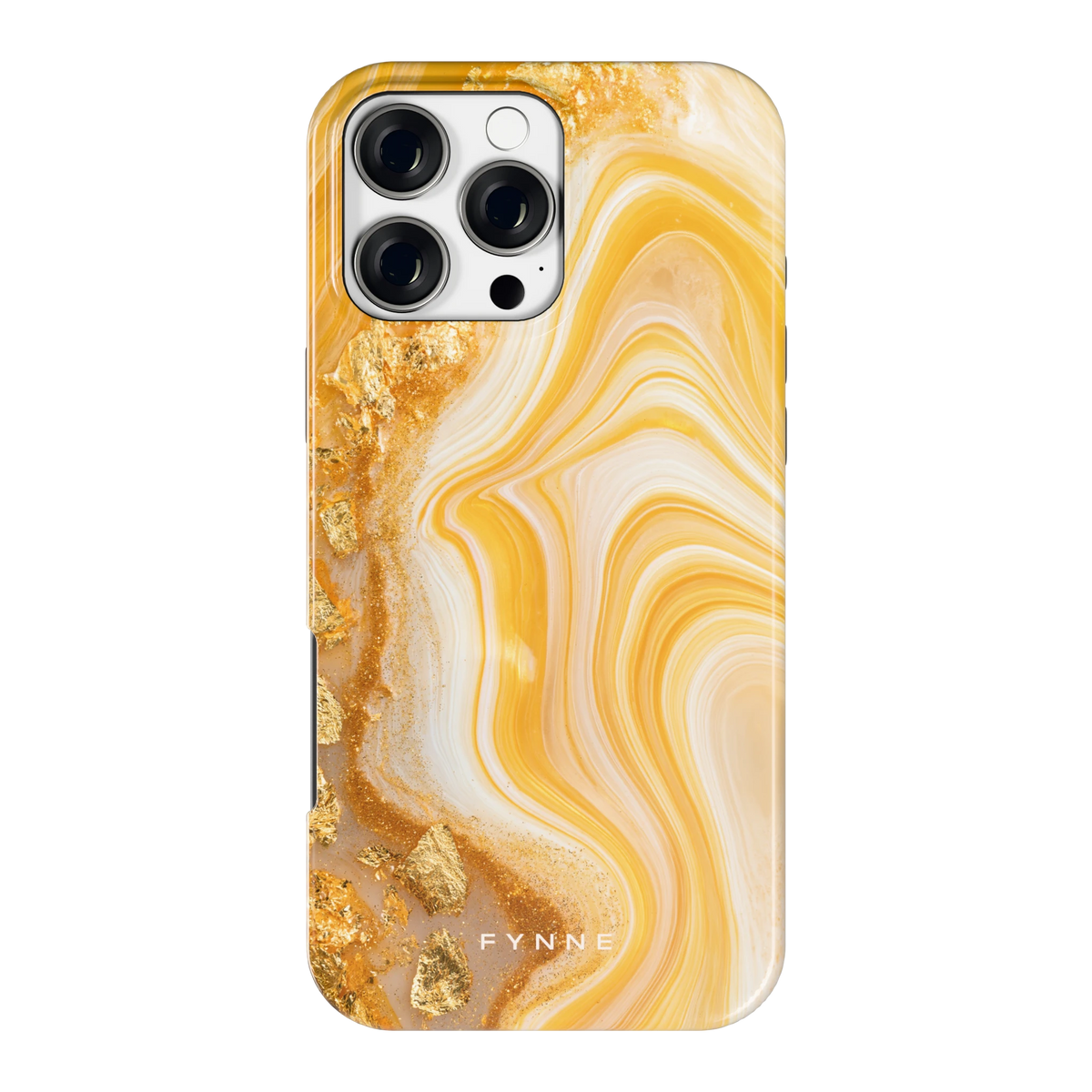 Gouden Marmerswirl hoesje voor iPhone 16 Pro Max, achterkant