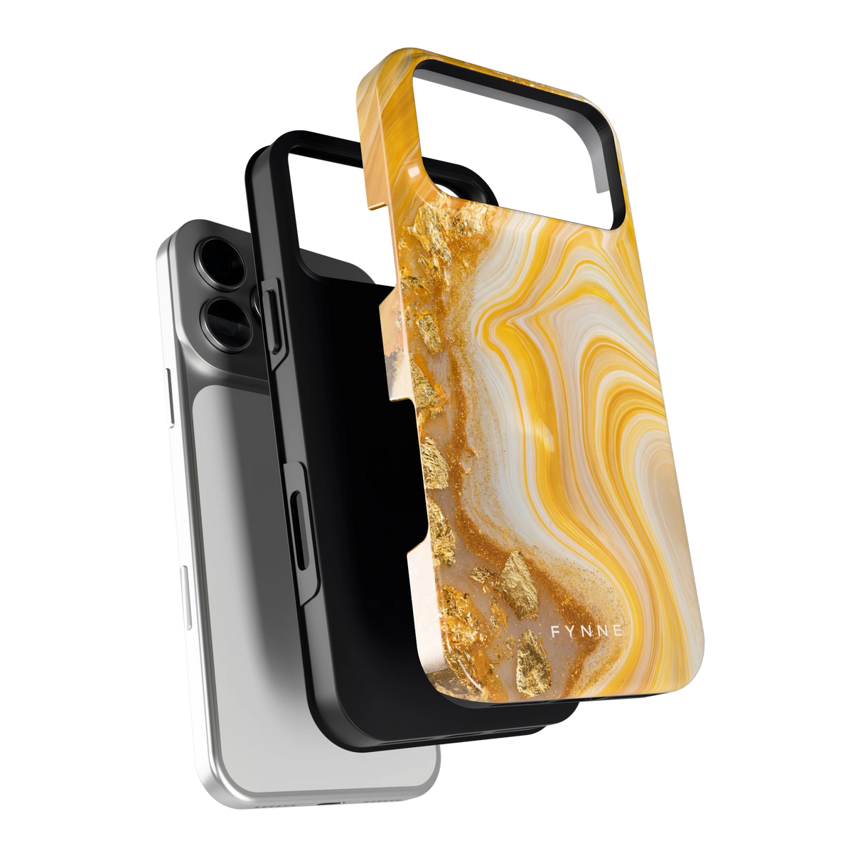 Gouden Marmerswirl hoesje voor iPhone 18 Pro Max, los van de telefoon