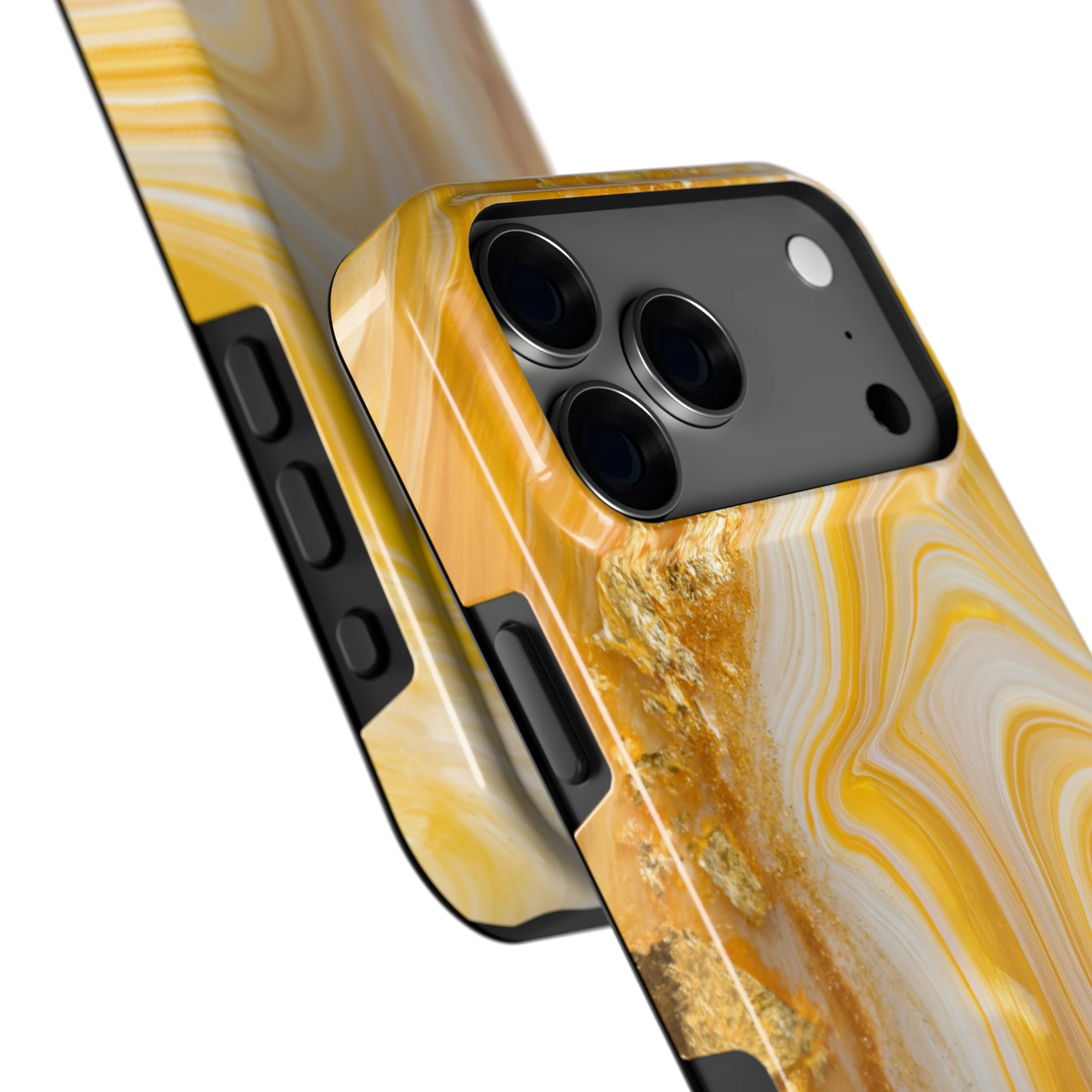 Gouden Marmerswirl hoesje voor iPhone 18 Pro Max, close-up