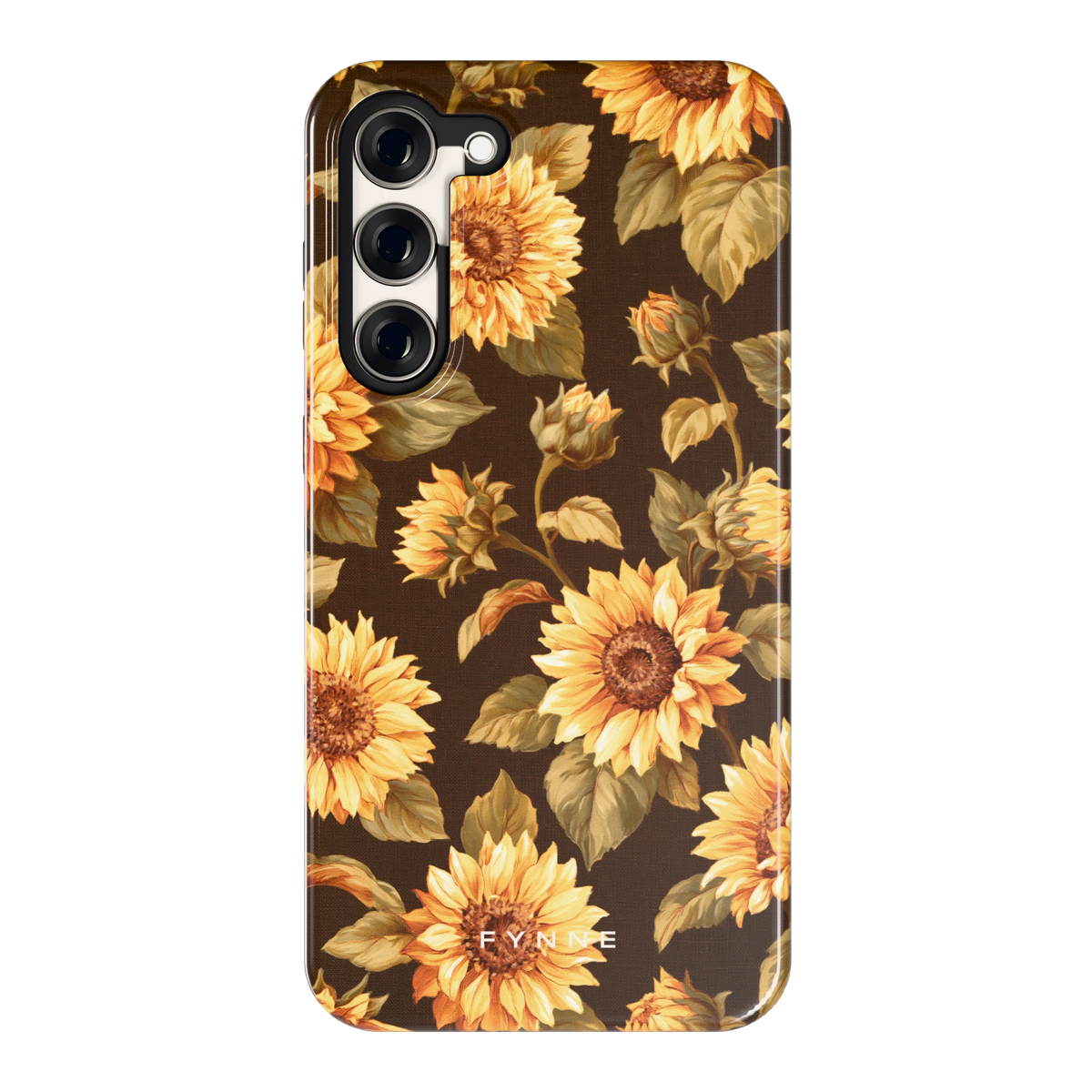 Gouden Zonnebloemen hoesje voor Galaxy S23+, achterkant