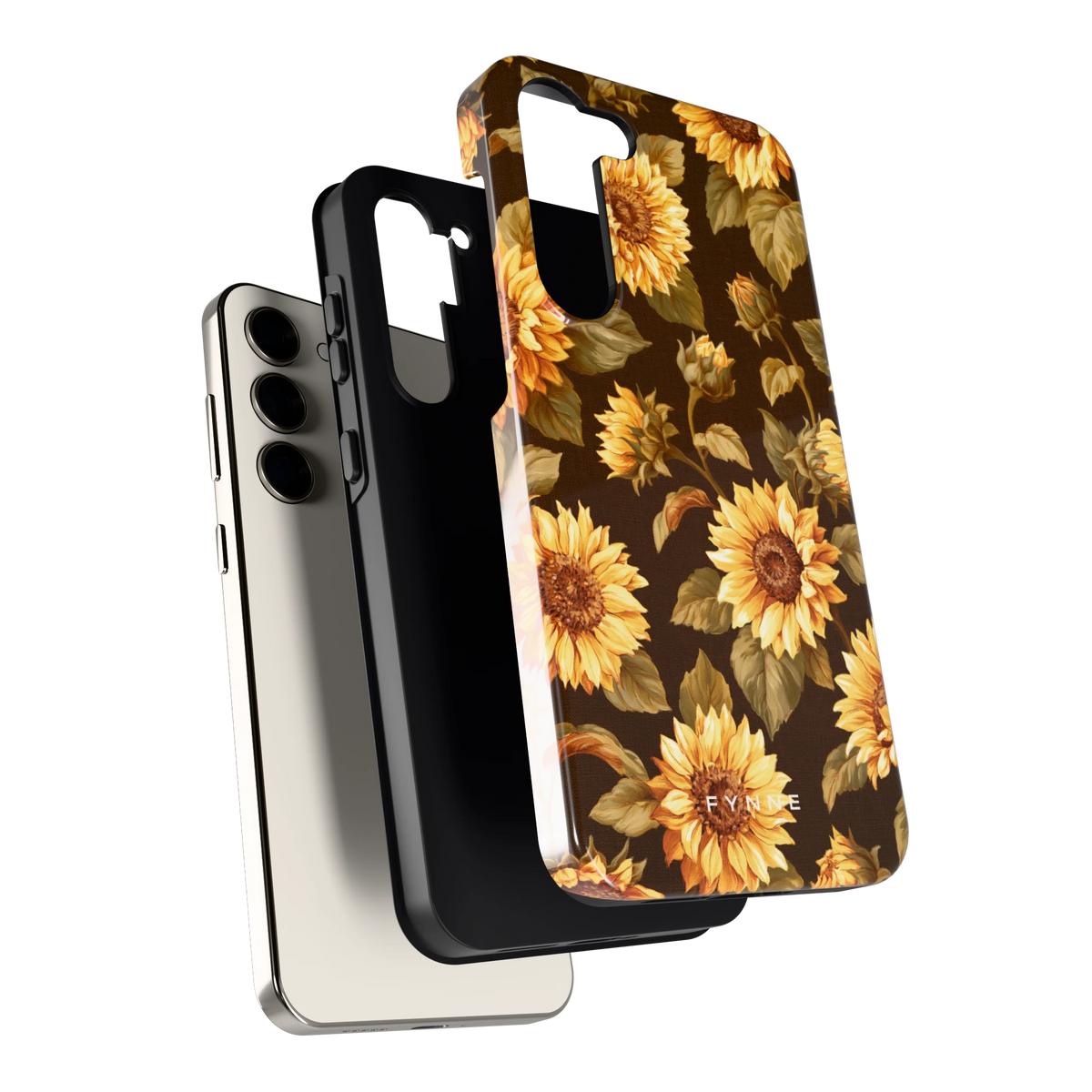 Gouden Zonnebloemen hoesje voor Galaxy S23+, los van de telefoon