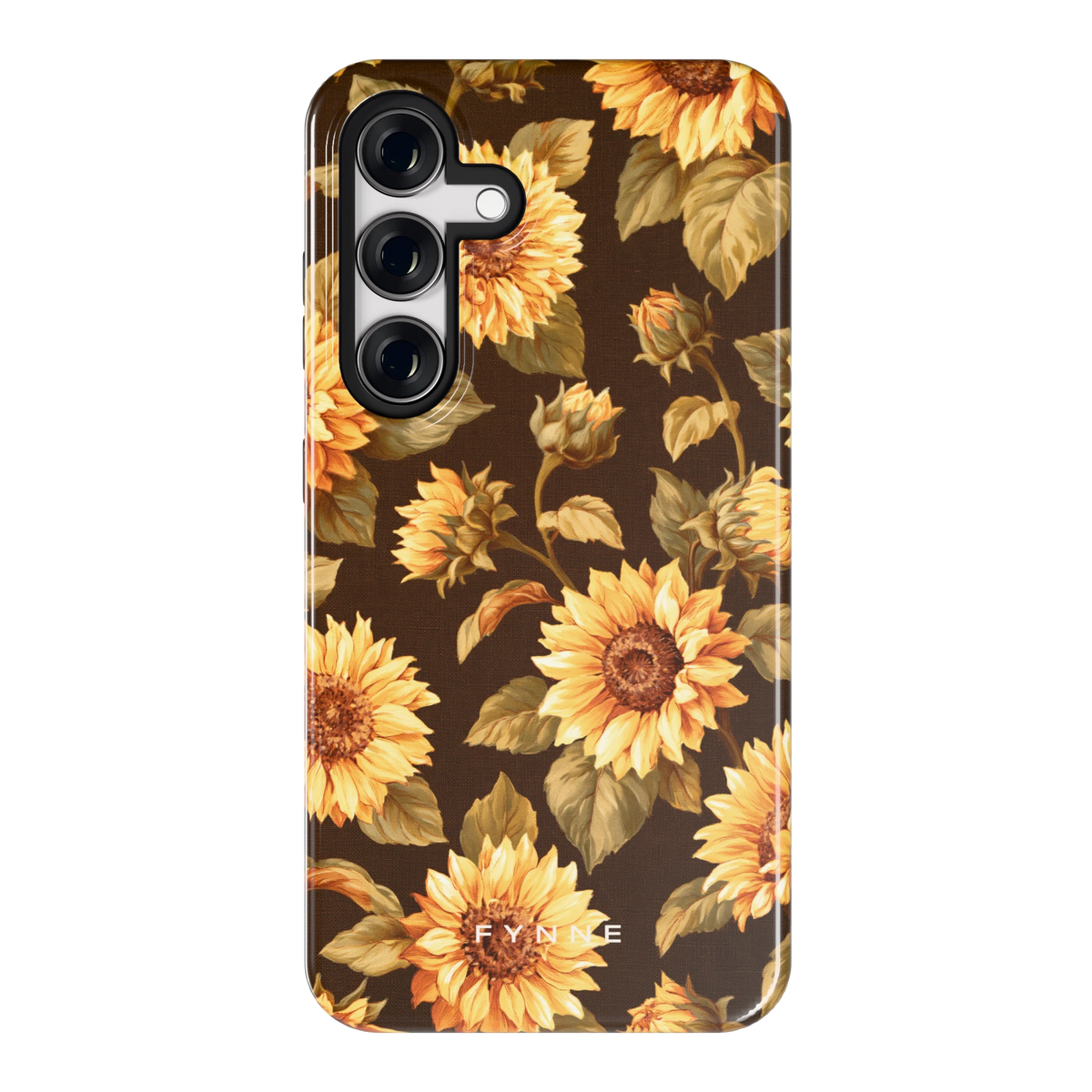 Gouden Zonnebloemen hoesje voor Galaxy S24, achterkant