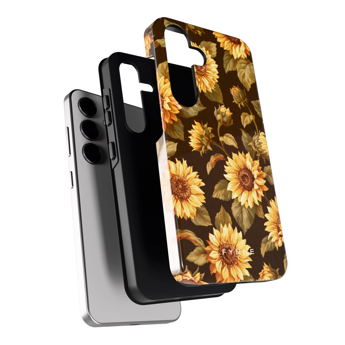 Gouden Zonnebloemen hoesje voor Galaxy S24, los van de telefoon