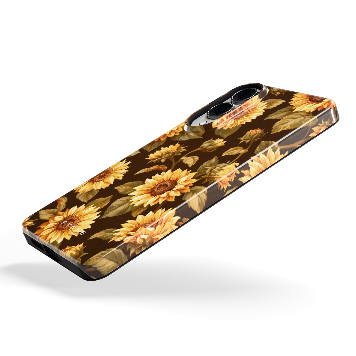 Gouden Zonnebloemen hoesje voor Galaxy S25 Edge, schuin
