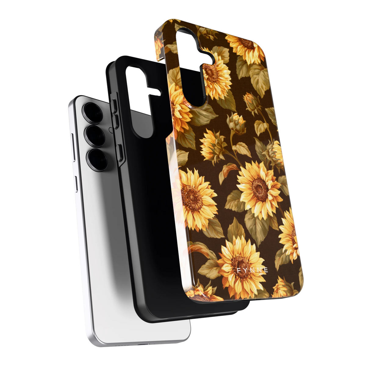 Gouden Zonnebloemen hoesje voor Galaxy S25 FE, los van de telefoon