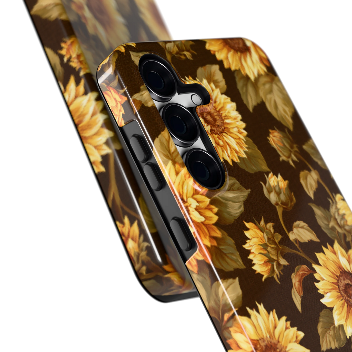 Gouden Zonnebloemen hoesje voor Galaxy S25 FE, close-up