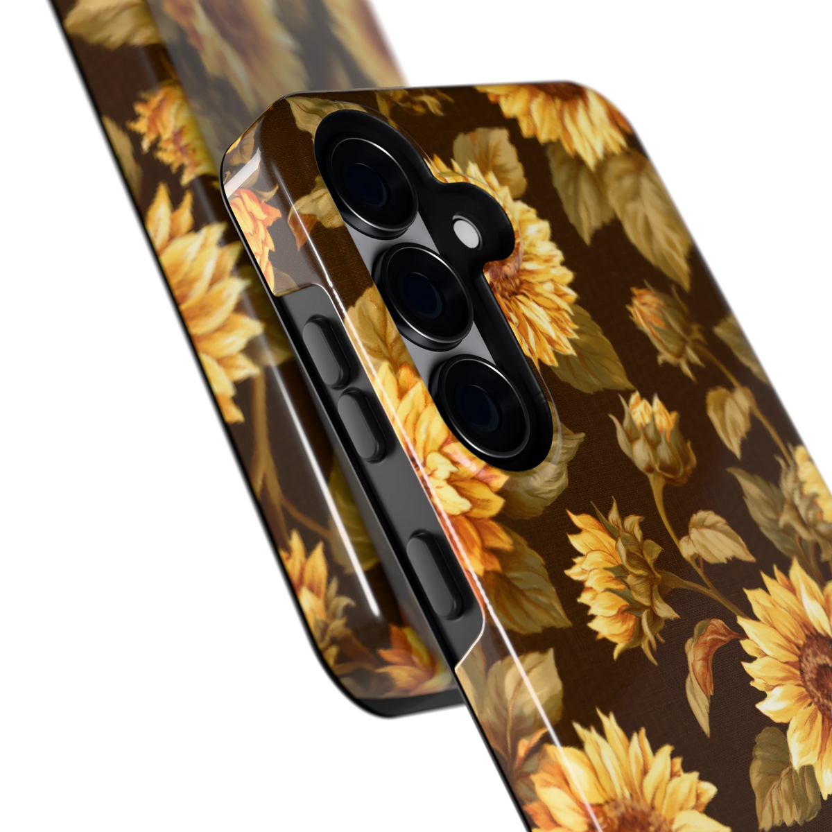 Gouden Zonnebloemen hoesje voor Galaxy S25, close-up