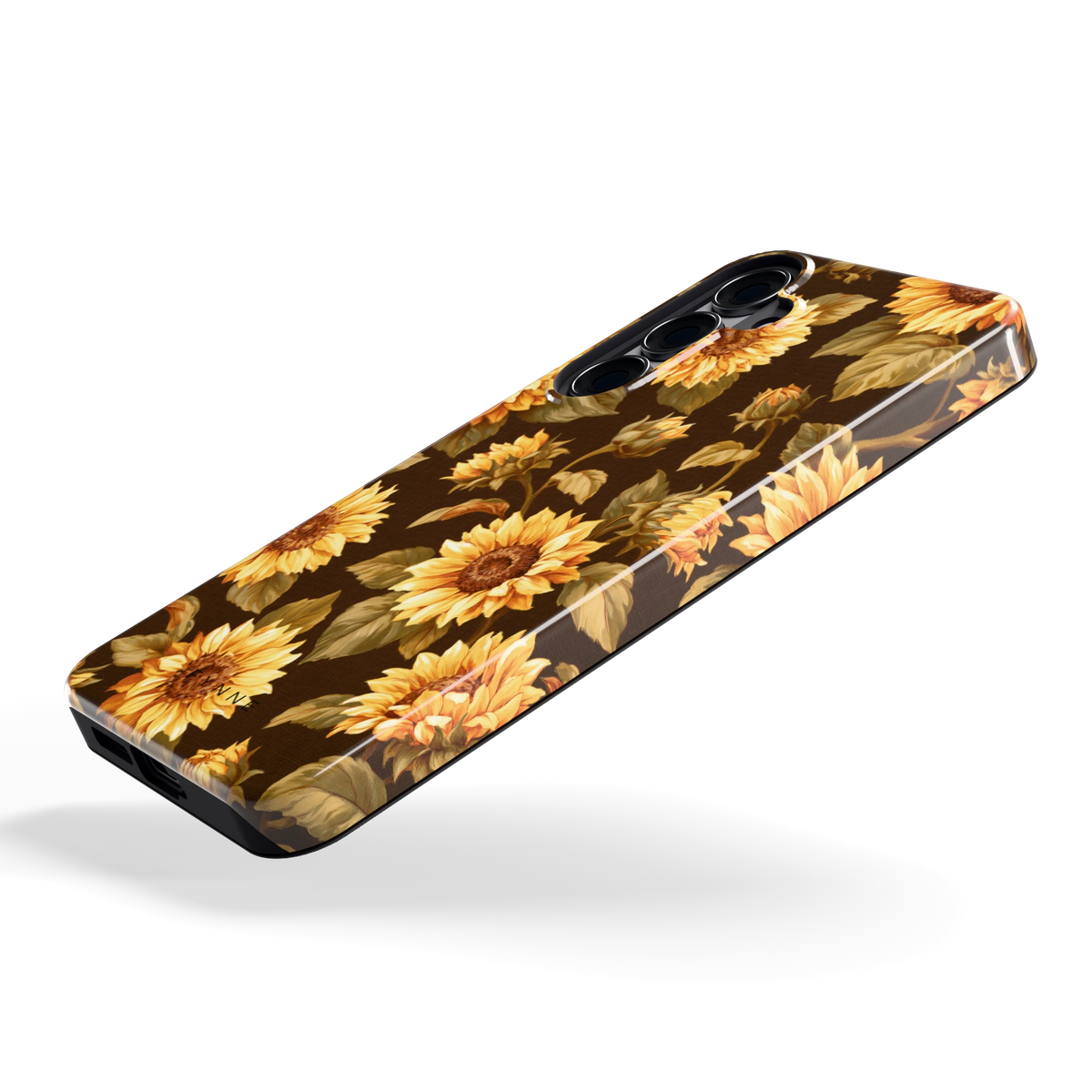 Gouden Zonnebloemen hoesje voor Galaxy S25+, schuin