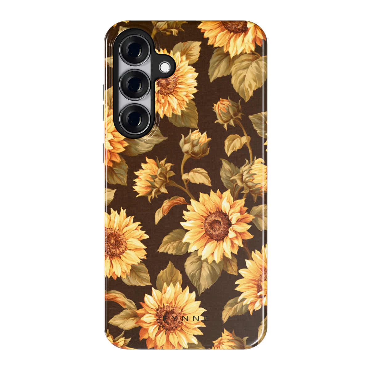 Gouden Zonnebloemen hoesje voor Galaxy S25+, achterkant