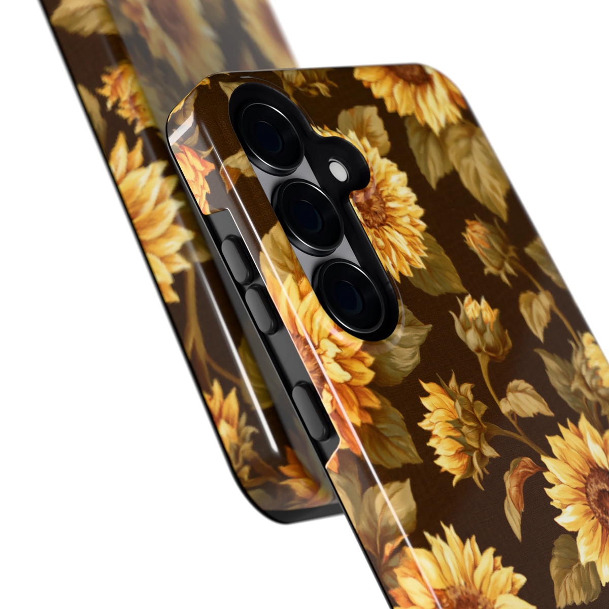 Gouden Zonnebloemen hoesje voor Galaxy S25+, close-up