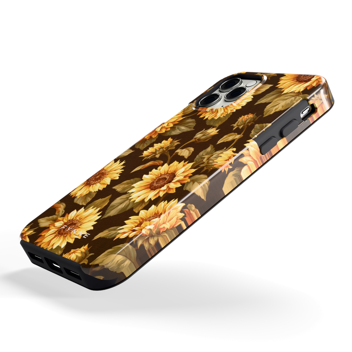Gouden Zonnebloemen hoesje voor iPhone 11 Pro, schuin