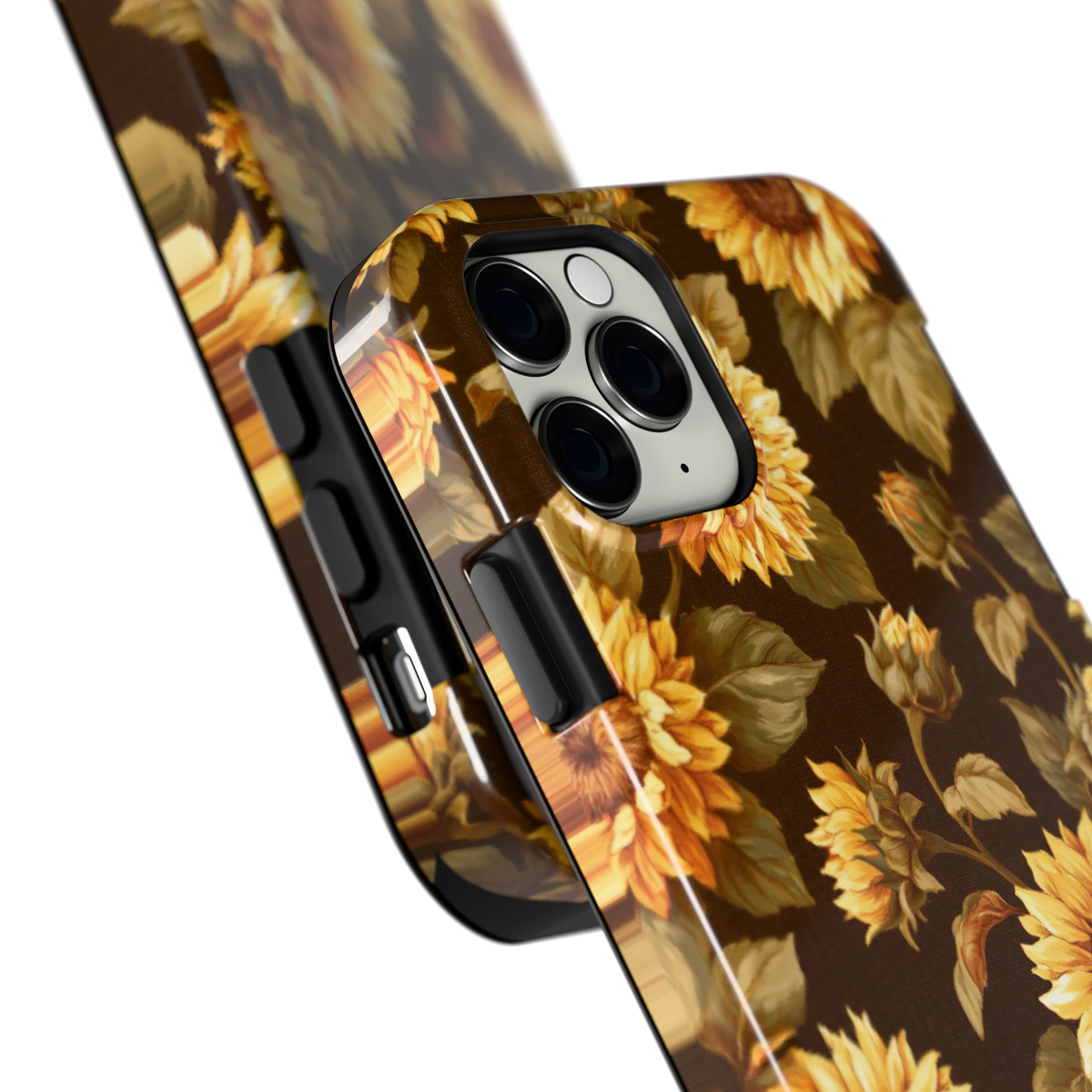 Gouden Zonnebloemen hoesje voor iPhone 11 Pro, close-up