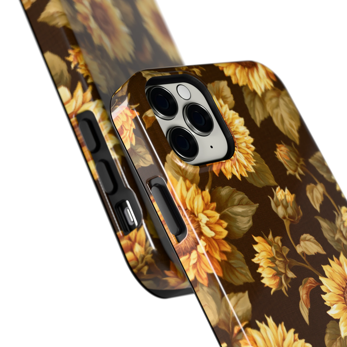 Gouden Zonnebloemen hoesje voor iPhone 11 Pro Max, close-up