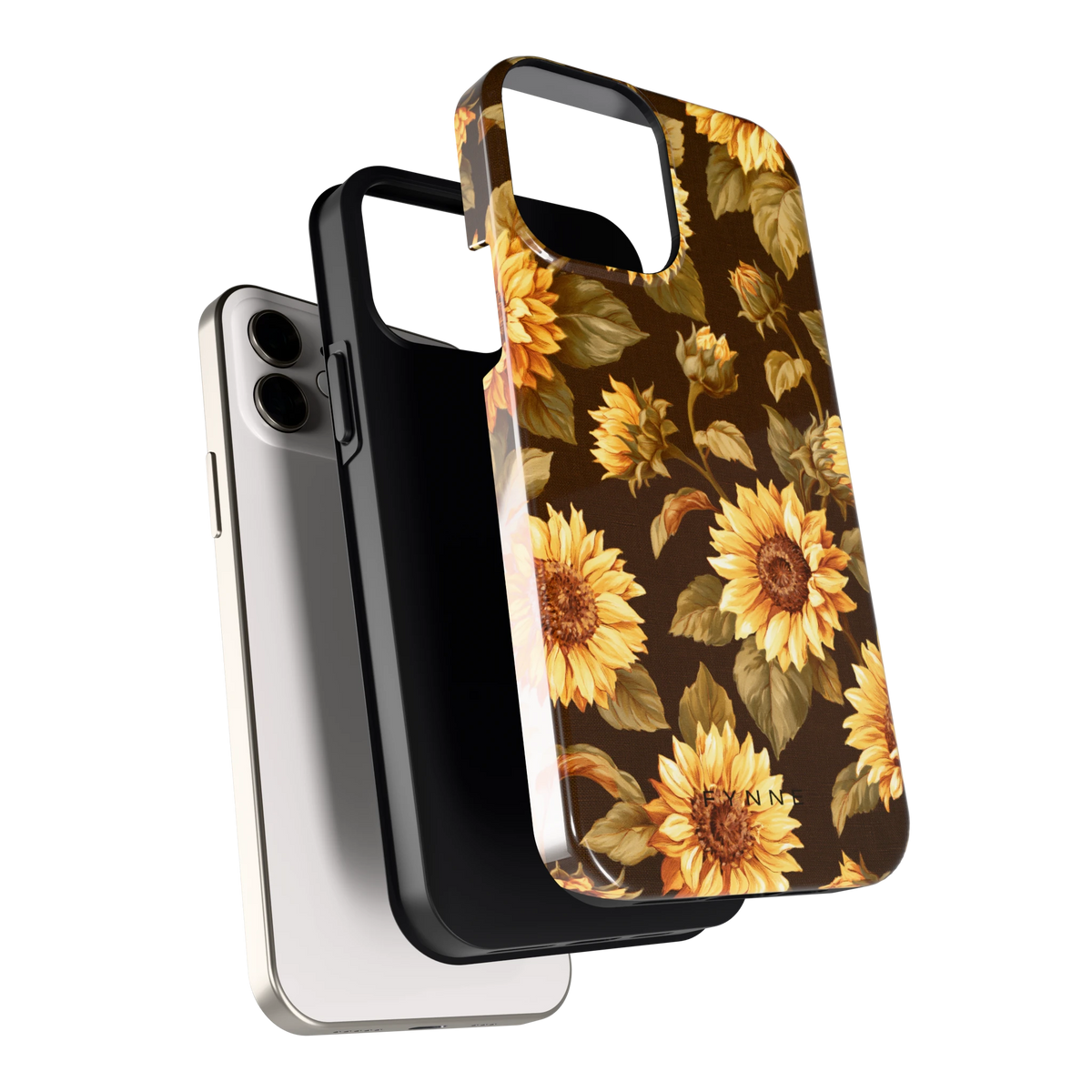 Gouden Zonnebloemen hoesje voor iPhone 12, los van de telefoon