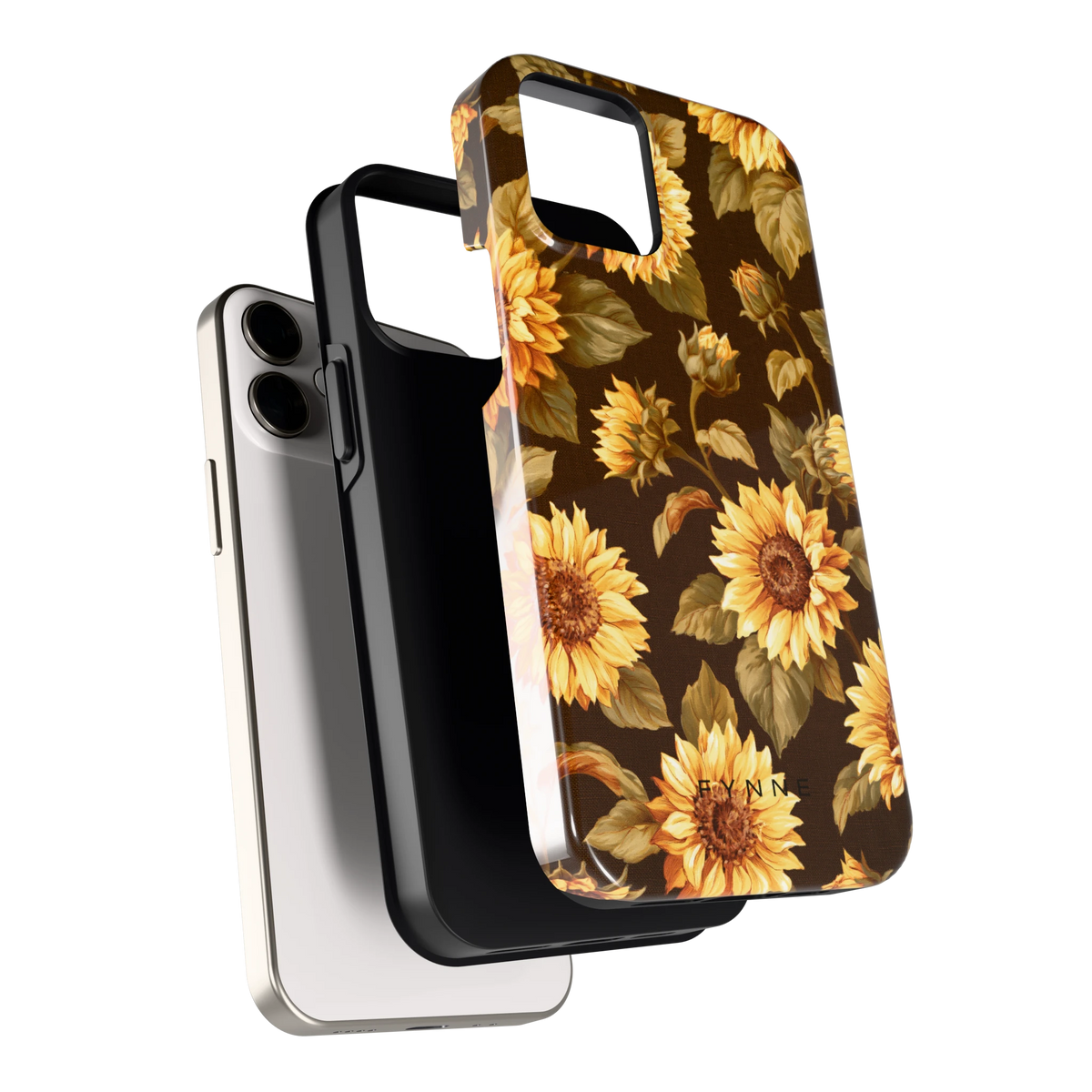 Gouden Zonnebloemen hoesje voor iPhone 12 mini, los van de telefoon