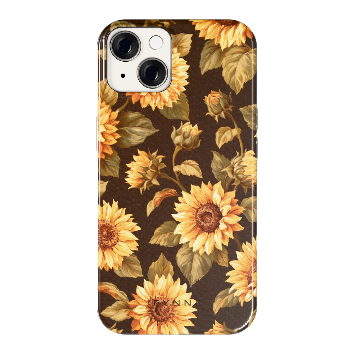 Gouden Zonnebloemen hoesje voor iPhone 14, achterkant