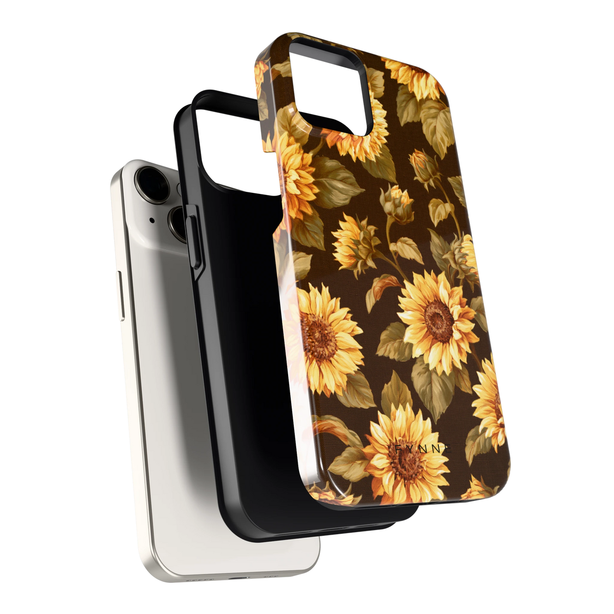 Gouden Zonnebloemen hoesje voor iPhone 14, los van de telefoon