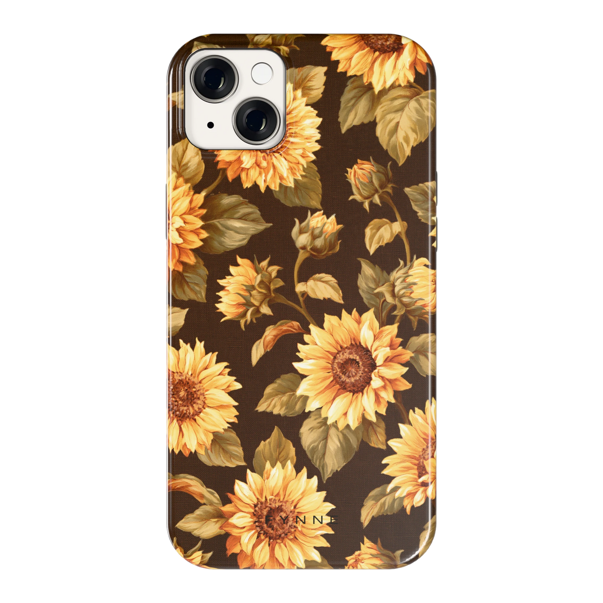 Gouden Zonnebloemen hoesje voor iPhone 14 Plus, achterkant