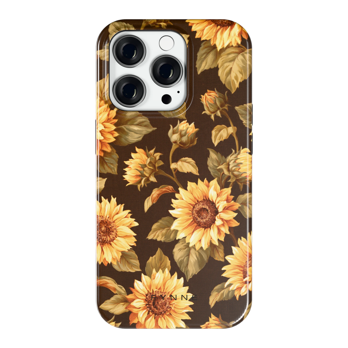 Gouden Zonnebloemen hoesje voor iPhone 14 Pro, achterkant