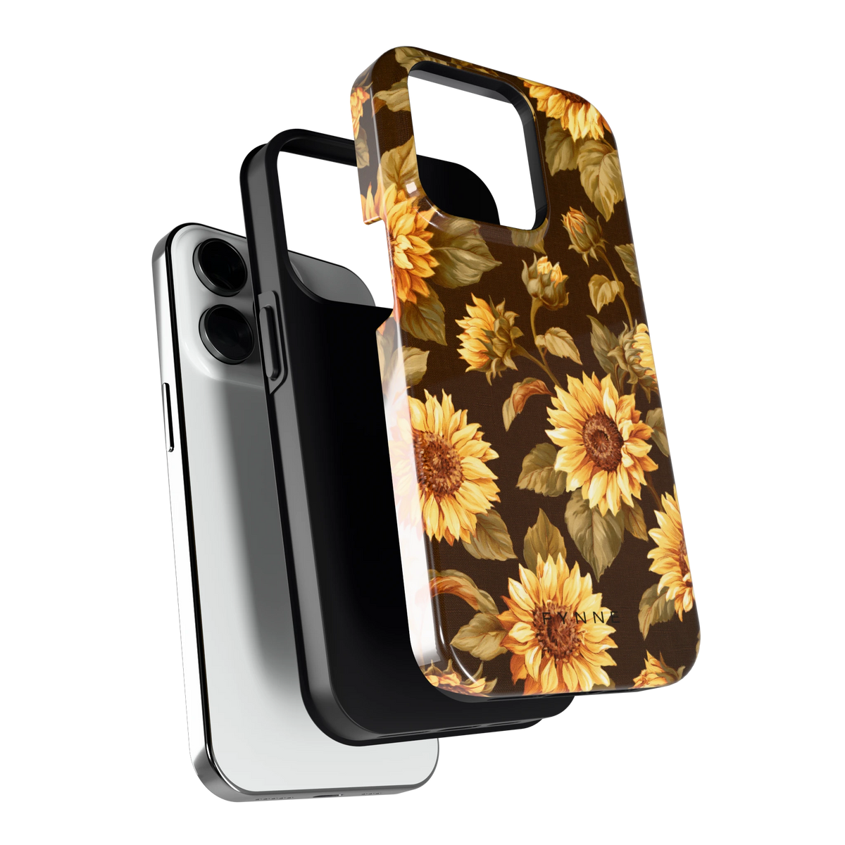 Gouden Zonnebloemen hoesje voor iPhone 14 Pro, los van de telefoon
