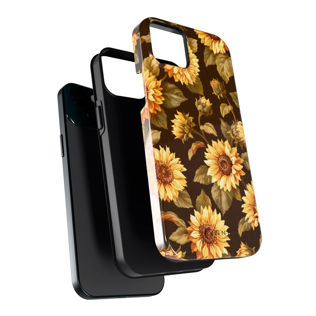 Gouden Zonnebloemen hoesje voor iPhone 15 Plus, los van de telefoon