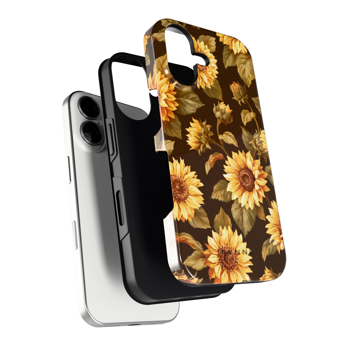 Gouden Zonnebloemen hoesje voor iPhone 16, los van de telefoon