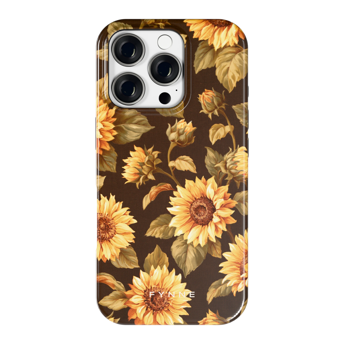 Gouden Zonnebloemen hoesje voor iPhone 16 Pro, achterkant