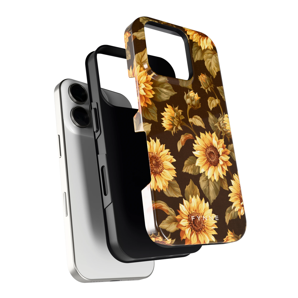Gouden Zonnebloemen hoesje voor iPhone 16 Pro, los van de telefoon