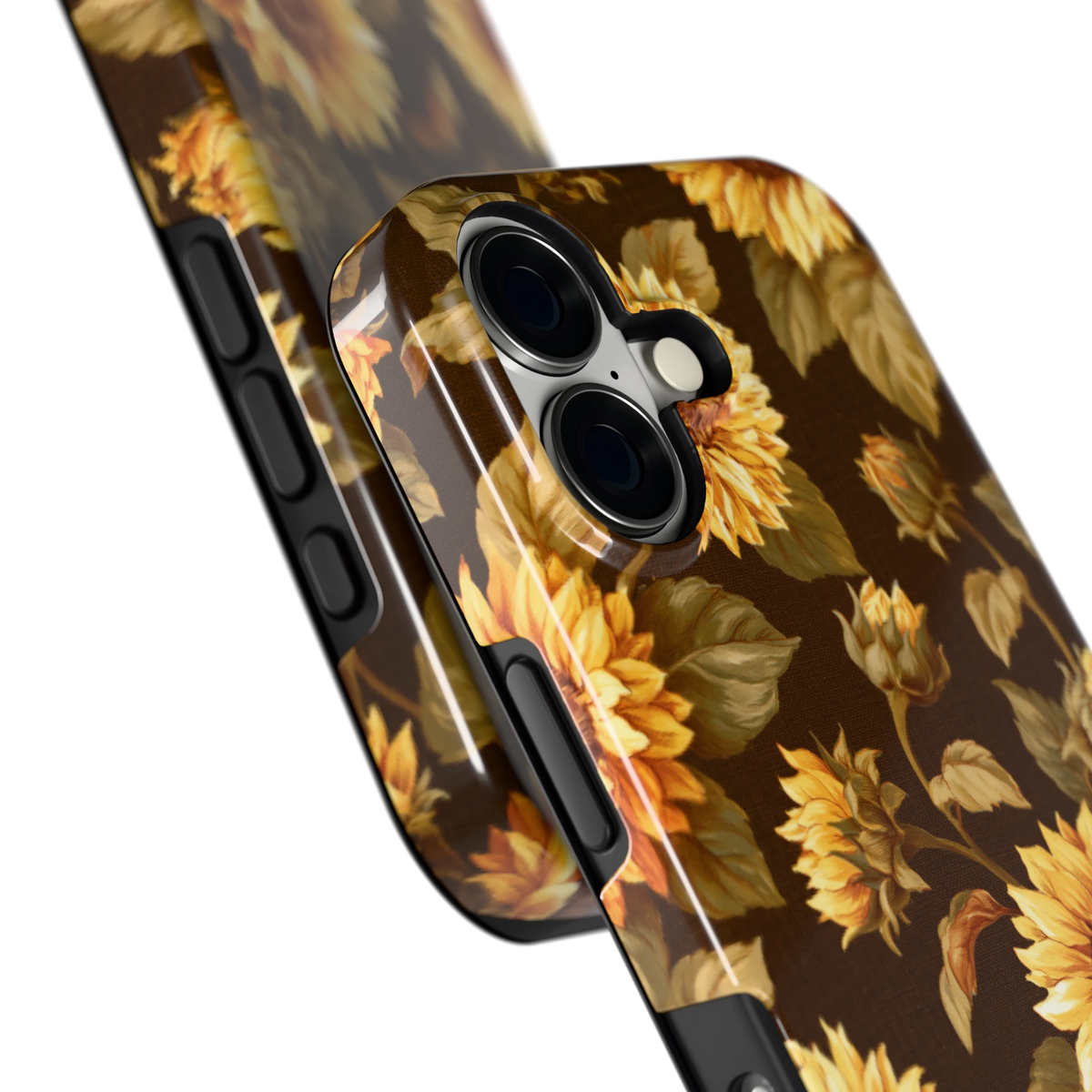 Gouden Zonnebloemen hoesje voor iPhone 17, close-up