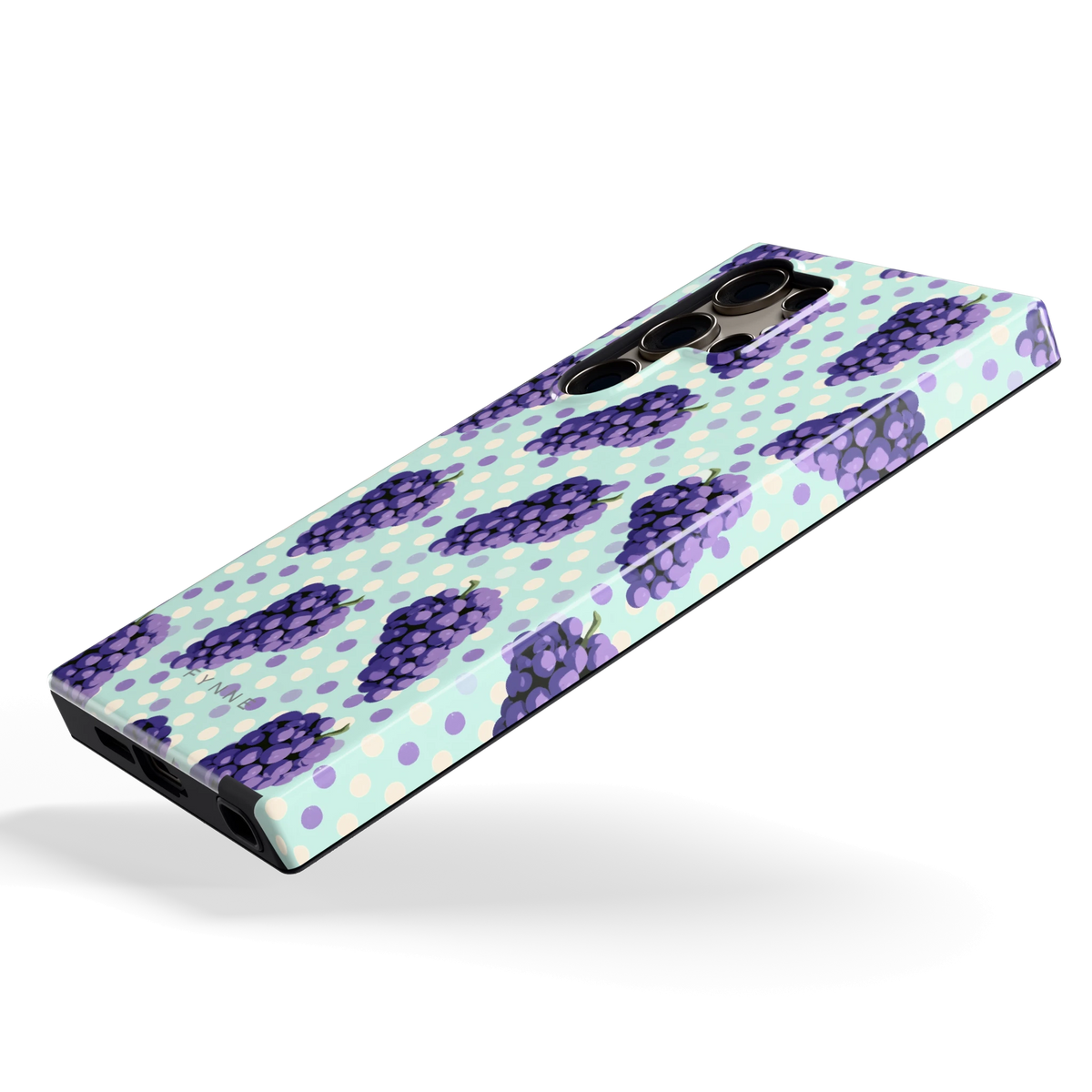 Druiven op Stippen hoesje voor Galaxy S24 Ultra, schuin
