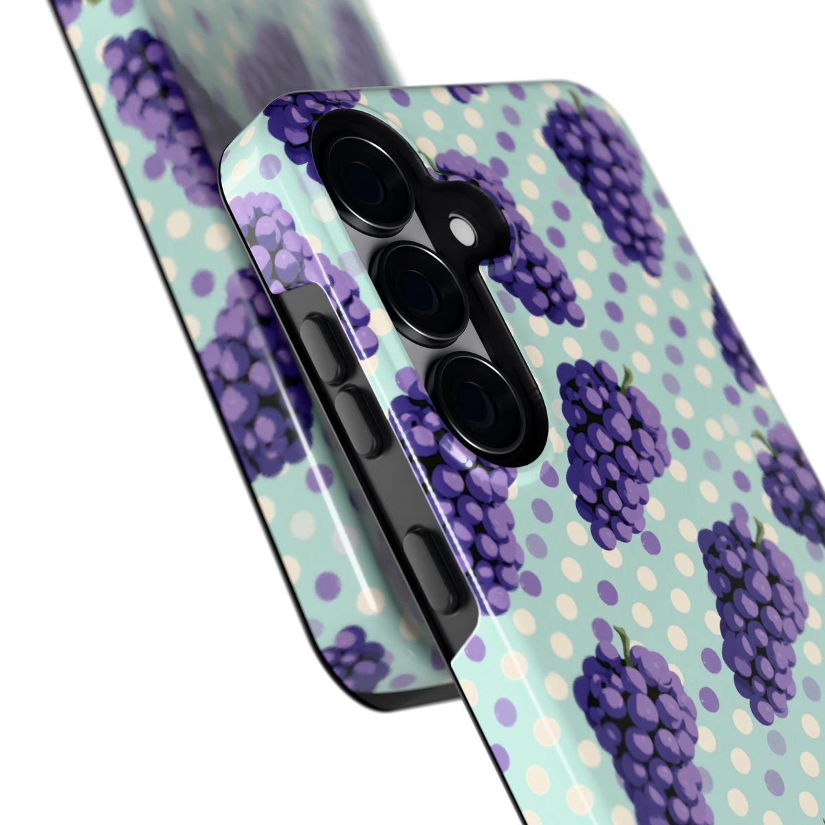 Druiven op Stippen hoesje voor Galaxy S25, close-up