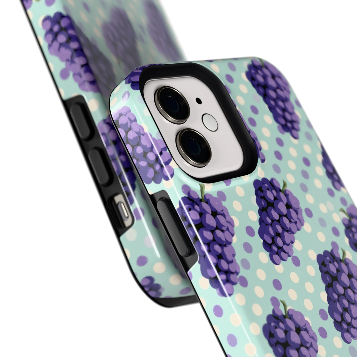Druiven op Stippen hoesje voor iPhone 12, close-up