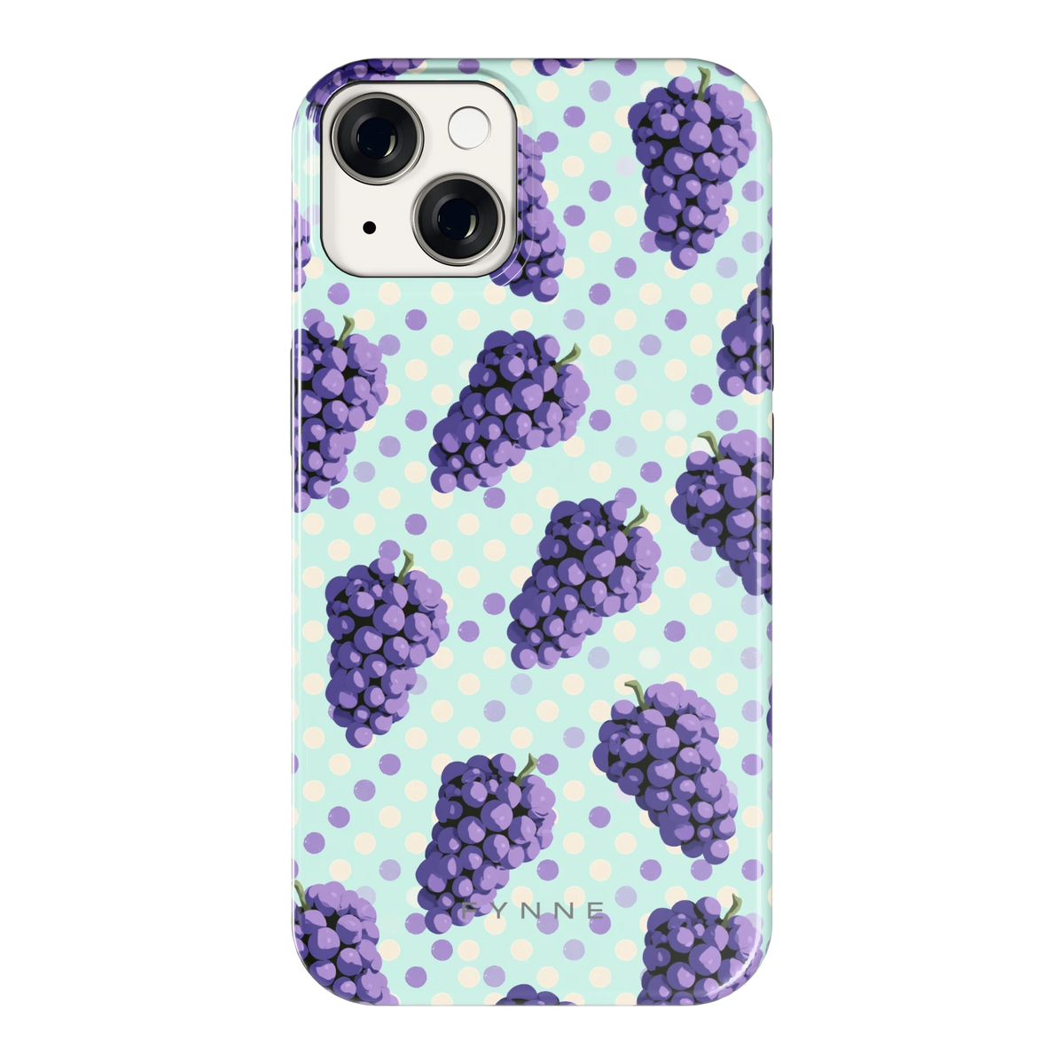 Druiven op Stippen hoesje voor iPhone 14, achterkant