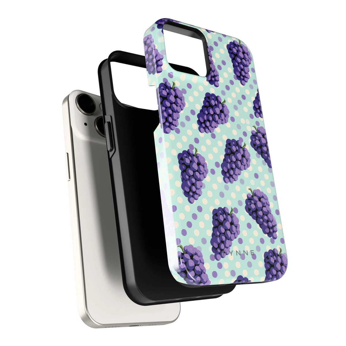Druiven op Stippen hoesje voor iPhone 14, los van de telefoon