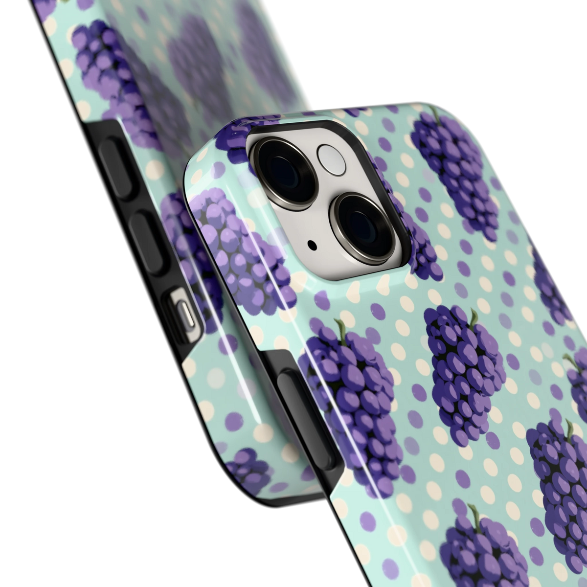 Druiven op Stippen hoesje voor iPhone 14, close-up