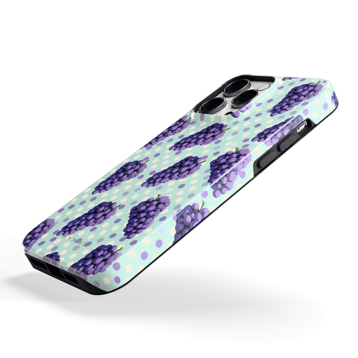 Druiven op Stippen hoesje voor iPhone 14 Pro Max, schuin