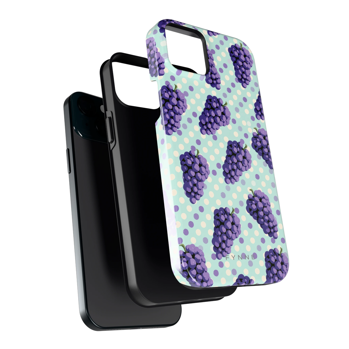 Druiven op Stippen hoesje voor iPhone 15 Plus, los van de telefoon