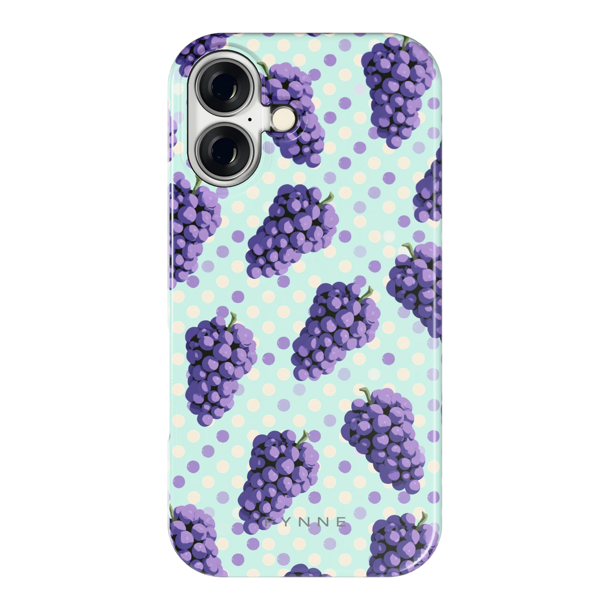 Druiven op Stippen hoesje voor iPhone 16, achterkant