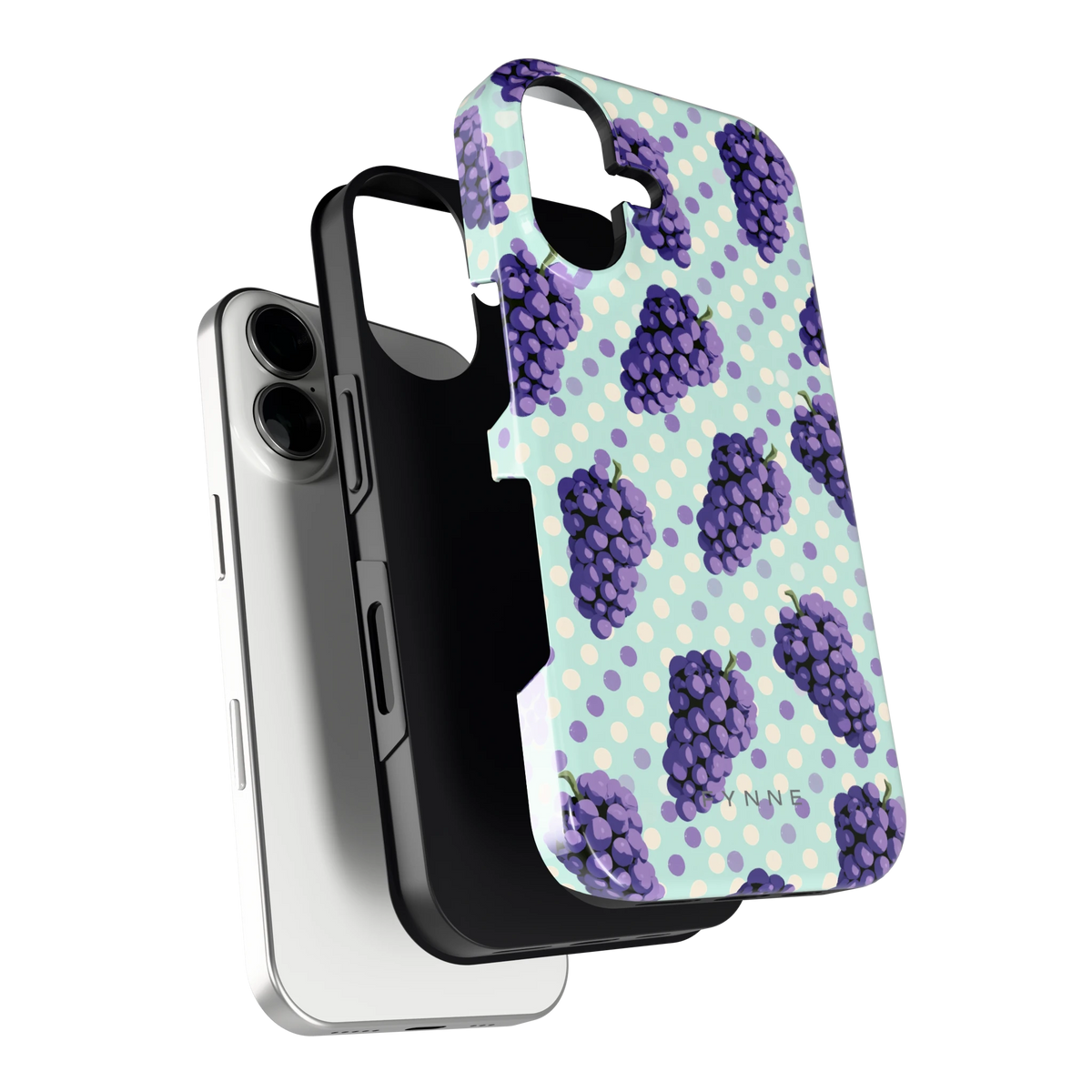 Druiven op Stippen hoesje voor iPhone 16, los van de telefoon