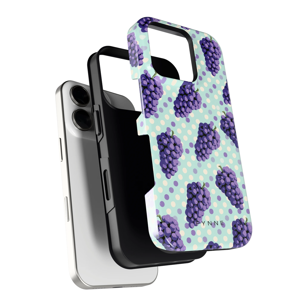 Druiven op Stippen hoesje voor iPhone 16 Pro, los van de telefoon