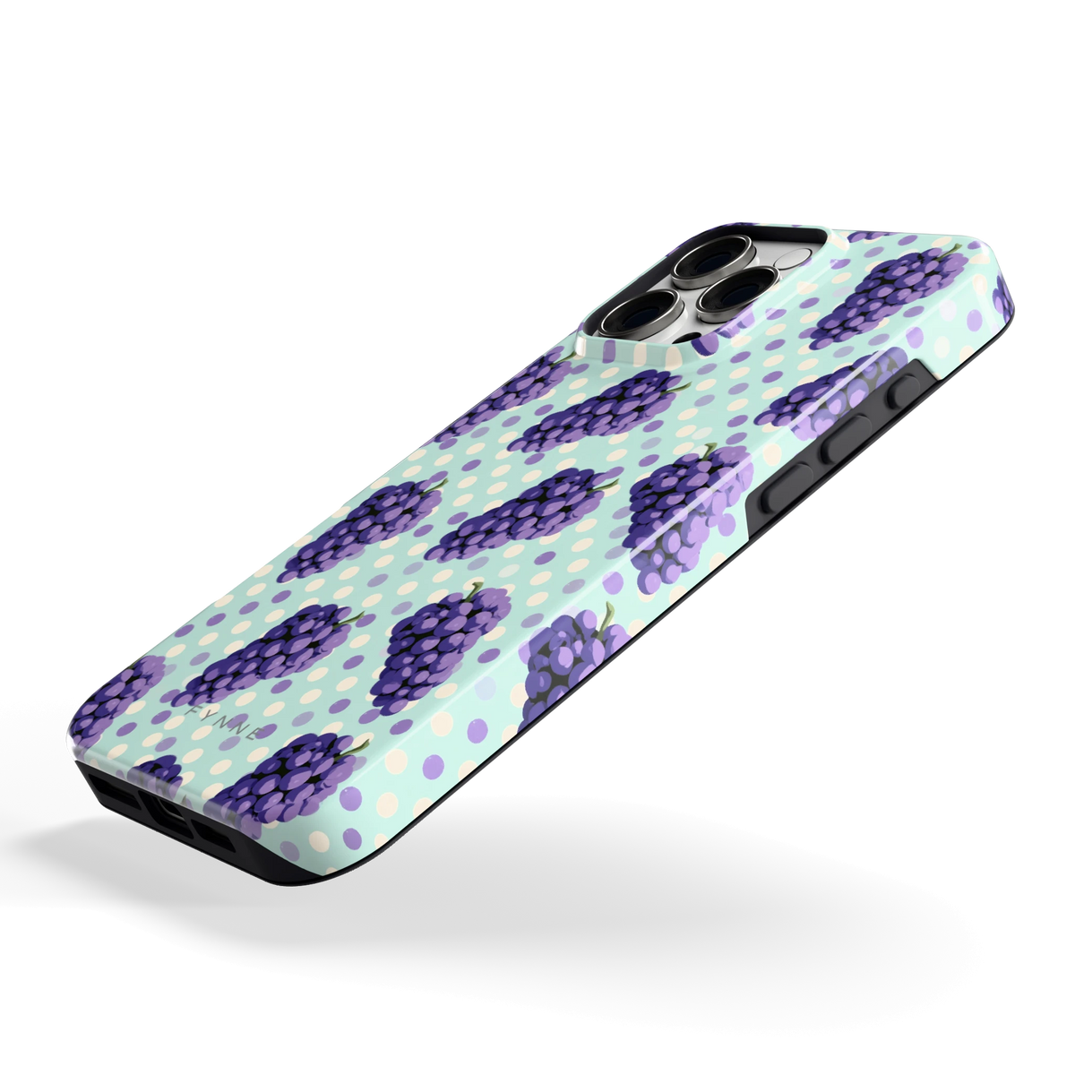Druiven op Stippen hoesje voor iPhone 16 Pro Max, schuin