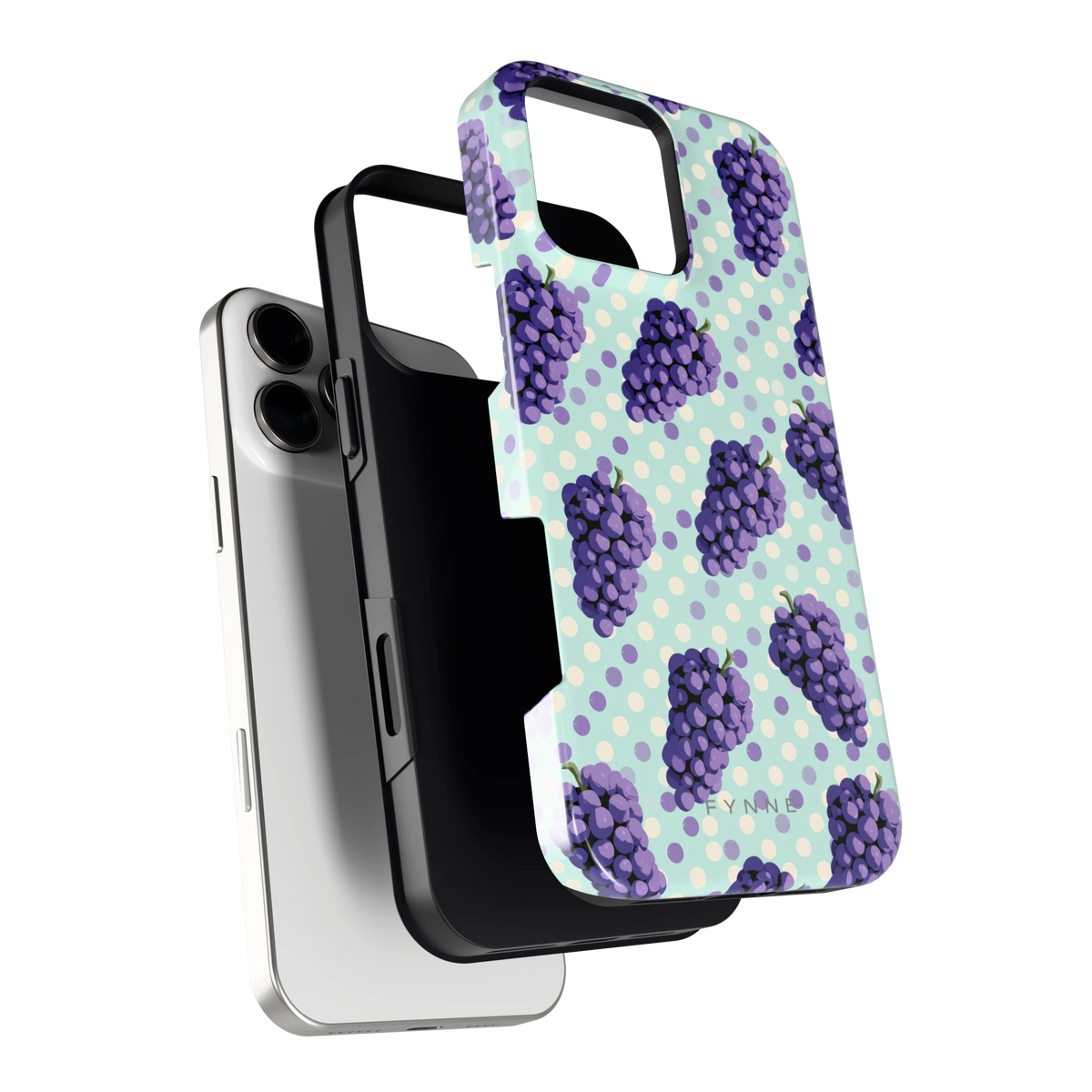 Druiven op Stippen hoesje voor iPhone 16 Pro Max, los van de telefoon