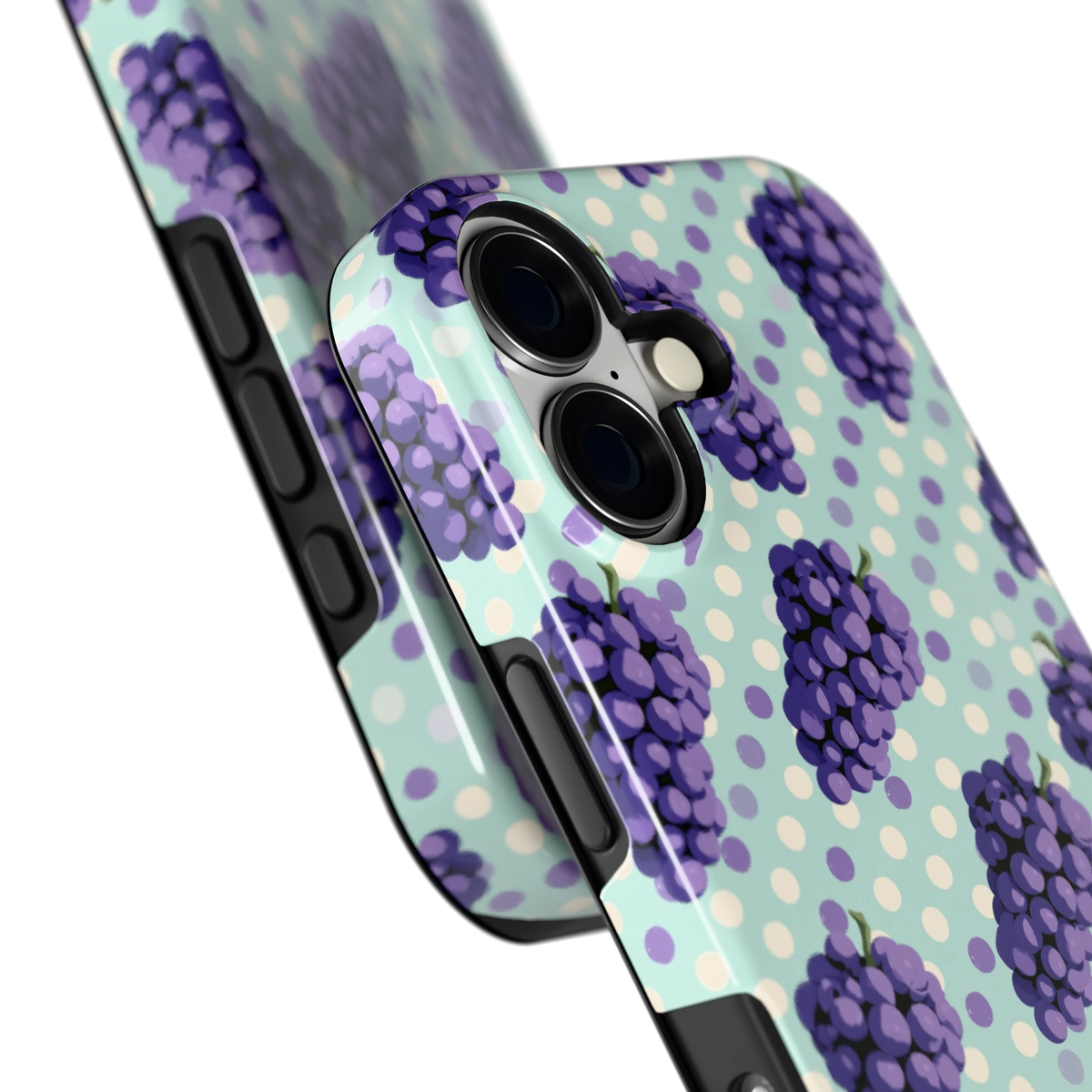 Druiven op Stippen hoesje voor iPhone 17, close-up
