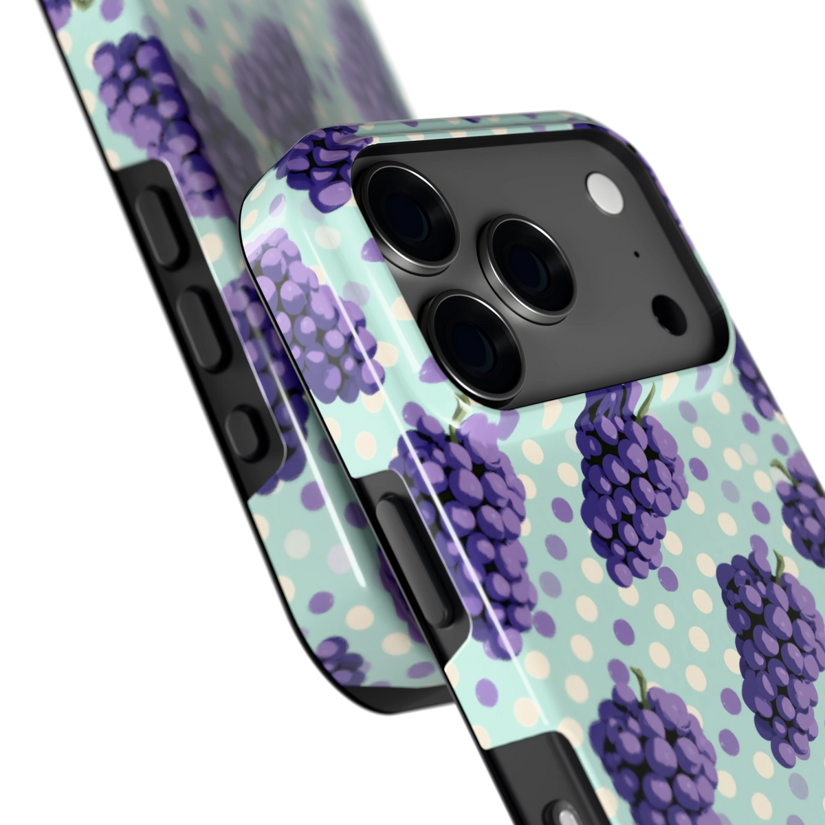Druiven op Stippen hoesje voor iPhone 17 Pro, close-up